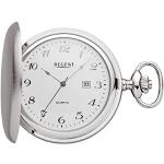 Silberne Regent Runde Quarz Savonnette aus Edelstahl mit arabischen Ziffern mit Plexiglas-Uhrenglas für Herren 