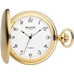 Goldene Regent Mechanik Savonnette aus Plexiglas mit arabischen Ziffern mit Plexiglas-Uhrenglas für Herren 