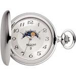 Silberne Regent Runde Quarz Herrentaschenuhren mit Analog-Zifferblatt mit Mondphasenanzeige mit Kunststoff-Uhrenglas mit Metallarmband 