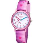 Rosa Wasserdichte Regent Quarz Kinderarmbanduhren aus Textil mit Mineralglas-Uhrenglas 