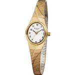 Goldene Wasserdichte Regent Quarz Stahlarmbanduhren mit Mineralglas-Uhrenglas mit Metallarmband für Damen 
