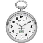 Silberne Regent Quarz Herrentaschenuhren matt aus Edelstahl mit Mineralglas-Uhrenglas mit Metallarmband 