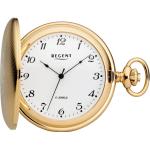 Reduzierte Goldene Regent Handaufzug Herrentaschenuhren mit Analog-Zifferblatt mit Kunststoff-Uhrenglas mit Metallarmband 