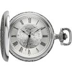 Reduzierte Silberne Regent Handaufzug Glastaschenuhren mit römischen Zahlen mit Kunststoff-Uhrenglas mit Metallarmband für Herren 