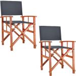 Anthrazitfarbene Nachhaltige Regiestühle aus Holz mit Armlehne Breite 50-100cm, Höhe 0-50cm, Tiefe 0-50cm 2-teilig 