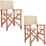 Cremefarbene Nachhaltige Regiestühle aus Holz Outdoor Breite 50-100cm, Höhe 0-50cm, Tiefe 0-50cm 2-teilig 