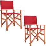 Rote Nachhaltige Regiestühle aus Holz mit Armlehne Breite 50-100cm, Höhe 0-50cm, Tiefe 0-50cm 2-teilig 