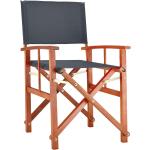 Anthrazitfarbene Nachhaltige Regiestühle aus Holz mit Armlehne Breite 50-100cm, Höhe 0-50cm, Tiefe 0-50cm 