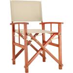 Cremefarbene Nachhaltige Regiestühle aus Holz Outdoor Breite 50-100cm, Höhe 0-50cm, Tiefe 0-50cm 