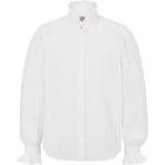 Weiße Elegante HUGO BOSS BOSS Festliche Blusen mit Rüschen aus Baumwolle für Damen Größe M 