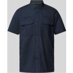 Marineblaue Kurzärmelige PME Legend Kentkragen Hemden mit Kent-Kragen aus Baumwolle für Herren Größe L 