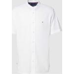 Weiße Halblangärmelige Tommy Hilfiger Stehkragen Regular Fit Hemden aus Baumwolle für Herren Größe L 