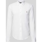 Weiße Unifarbene Langärmelige Ralph Lauren Polo Ralph Lauren Button Down Kragen Herrenlangarmhemden aus Baumwolle Größe XXL 