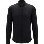 Schwarze HUGO BOSS BOSS Button Down Kragen Regular Fit Hemden aus Baumwollmischung für Herren Größe M 