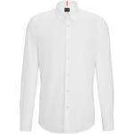 Weiße HUGO BOSS BOSS Bio Button Down Kragen Regular Fit Hemden aus Baumwolle für Herren Größe XS 