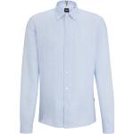 Hellblaue HUGO BOSS BOSS Button Down Kragen Leinenhemden aus Leinen für Herren Größe XL für den für den Sommer 