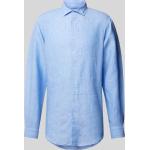 Blaue Unifarbene Seidensticker Nachhaltige Kentkragen Hemden mit Kent-Kragen aus Leinen für Herren 