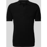 Schwarze Drykorn V-Ausschnitt Herrenpoloshirts & Herrenpolohemden Größe S 