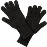Anthrazitfarbene Reiff Nachhaltige Fingerhandschuhe aus Wolle für Damen Größe L für den für den Winter 