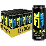 Reign Lemon - koffeinhaltiger Energy Drink mit Zitronen-Geschmack - ohne Zucker, ohne Kalorien und ohne Farbstoffe - in praktischen Einweg Dosen (12 x 500 ml)