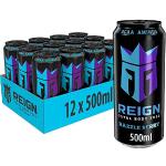 Reign Razzle Berry - koffeinhaltiger Energy Drink mit fruchtigem Geschmack aus Blaubeere und Himbeere - ohne Zucker, ohne Kalorien und ohne Farbstoffe - in praktischen Einweg Dosen (12 x 500 ml)