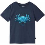 Marineblaue Reima Ajatus Bio Kinder T-Shirts Größe 110 