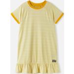 Reduzierte Gelbe Gestreifte Reima Rundhals-Ausschnitt Kinderkleider mit Volants aus Polyester für Mädchen Größe 104 