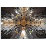 Bunte Kunstdrucke mit Sagrada Familia Motiv glänzend aus Glas 50x70 