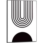 Schwarze abstrakte Bilder aus Holz mit Rahmen 50x70 
