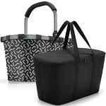 reisenthel, Set aus carrybag BK + coolerbag UH, BKUH, Einkaufskorb mit passender Kühltasche, Frame Signature Black + Black
