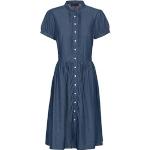 Reduzierte Blaue Kurzärmelige Reitmayer Herbstkleider aus Baumwolle für Damen Größe XS 