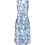 Reitmayer Ornament-Kleid aus Leinen Blau/Weiß 48