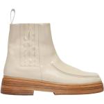 Reduzierte Beige Elegante REJINA PYO Karree Ankle Boots & Klassische Stiefeletten aus Leder für Damen Größe 36 