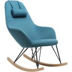 Relax-Sessel - Schaukelstuhl Stoff Petrolblau Füße Metall und Esche JHENE