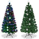 Grüne 210 cm LED-Weihnachtsbäume aus Glasfaser 