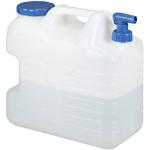 Relaxdays 20 L Wasserkanister, Ablasshahn, Schraubdeckel, tragbarer Trinkwasserkanister, BPA-frei, Camping, Auto, weiß