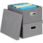 Graue Relaxdays Aufbewahrungsboxen mit Deckel aus Metall mit Deckel 2-teilig 