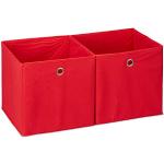 Relaxdays Aufbewahrungsbox Stoff 2er Set, quadratisch, Aufbewahrung für  Regal, Stoffbox in Würfelform 30x30x30 cm, grün