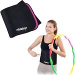 Relaxdays - Bauchweggürtel Hula Hoop, 110cm, Neopren, Fitnessgürtel Damen, mit Klettverschluss, Bauchgürtel, schwarz/pink