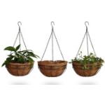 Braune Mediterrane 19 cm Relaxdays Runde Hanging Baskets 19 cm aus Metall Indoor 3-teilig 