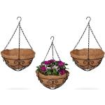 Reduzierte Schwarze 31 cm Relaxdays Hanging Baskets 31 cm aus Kokosfaser Outdoor 3-teilig 