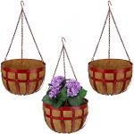 Rote Vintage 35 cm Relaxdays Hanging Baskets 35 cm aus Kokosfaser 3-teilig 