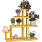 Reduzierte Orange Rustikale Relaxdays Blumenständer aus Holz Breite 100-150cm, Höhe 100-150cm, Tiefe 0-50cm 