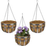 Graue Relaxdays Hanging Baskets aus Kokosfaser Outdoor 3-teilig 