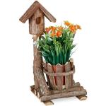 Braune 13 cm Relaxdays Pflanzkübel & Blumentöpfe 13 cm aus Rindenholz 