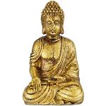 Goldene Asiatische Relaxdays Buddha-Gartenfiguren aus Kunststein frostfest 
