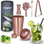 Reduzierte Braune Relaxdays Cocktail Sets mit Shaker Glänzende aus Edelstahl rostfrei 5-teilig 