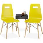 Gelbe Moderne Relaxdays Designer Stühle lackiert aus Holz Breite 0-50cm, Höhe 50-100cm, Tiefe 0-50cm 2-teilig 