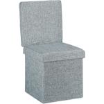 Graue Moderne Relaxdays Sitzhocker aus Leinen mit Stauraum Breite 0-50cm, Höhe 0-50cm, Tiefe 0-50cm 