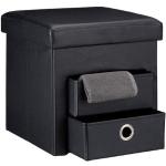 Reduzierte Schwarze Relaxdays Sitzhocker aus Stoff klappbar Breite 0-50cm, Höhe 0-50cm, Tiefe 0-50cm 